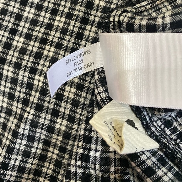 Madewell Swenson Black and White Double-Faced Gingham Oversized Popover Top XL - Picture 7 of 11